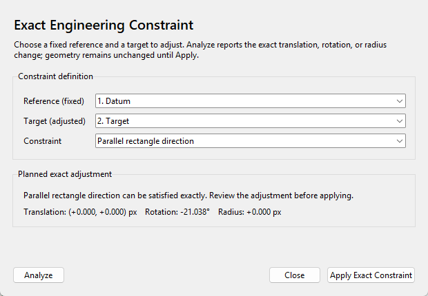 Engineering geometric constraint preview