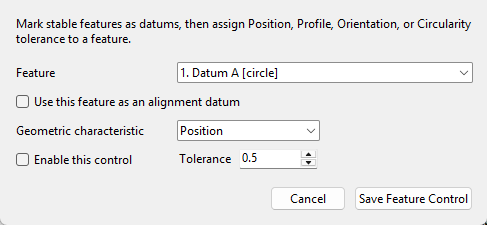 Basic GD&T controls